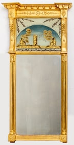 Neoclassical Style Eglomise & Giltwood Mirror