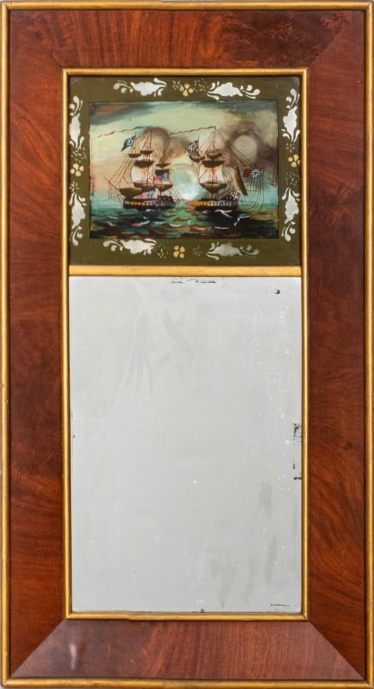 Federal Nautical Motif Eglomise Mirror (1 of 9)