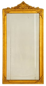 French Empire Gilt Composite Beveled Mirror