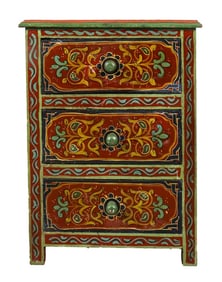 Tibetan Paint Decorated Small Chest of Drawers