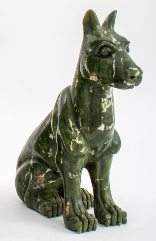 Verde Antico Marble Dog Sculpture (1 of 7)