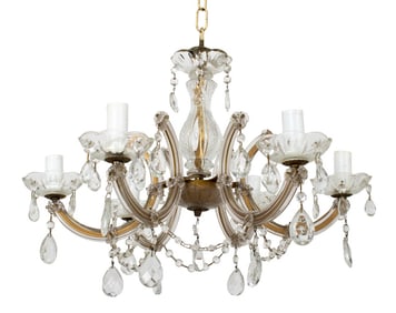 Italian Glass Six-Arm Chandelier