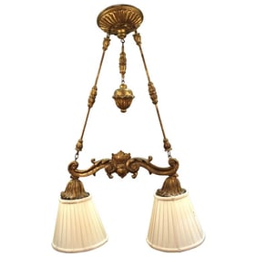 Neoclassical Revival Giltwood Pendant Light