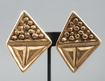 Yves Saint Laurent Gold-Tone Clip Earrings