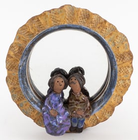 Beatrice Wood Style Ceramic Figural Mirror