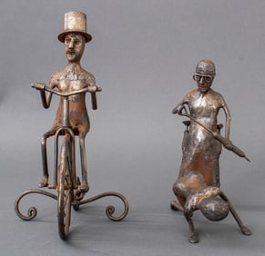 Folk Art Figurative Metal Sculptures, 2