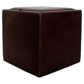 Ted Boerner Leather Top Tray Table Ottoman