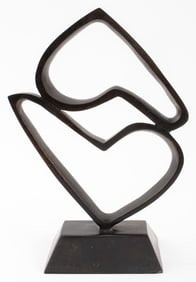 Marvin Bell Double Hearts Bronze Sculpture