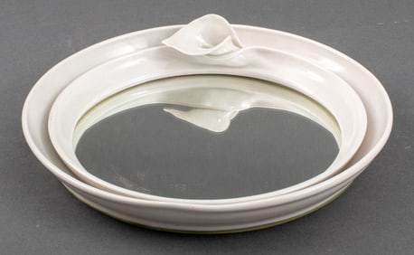Beatrice Wood Style Porcelain Calla Lily Mirror