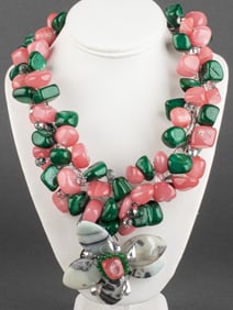 Vilaiwan Polished Gemstone and Crystal Necklace