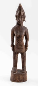 African Yoruba Carved Wood Female Ibeji Sculpture