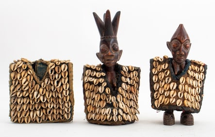 African Yoruba Ibeji Doll Sculptures, 3 Pcs.