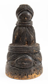 African Mende Bundu Sowei Wood Helmet Mask