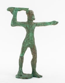 Italian Brutalist Jupiter Verdigris Bronze