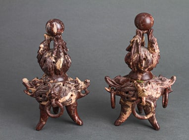 Chinese Carved Soapstone Sculptures, Pair