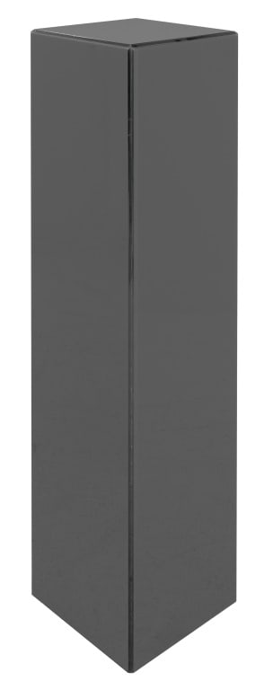 Postmodern Faceted Smoked Lucite Pedestal, 1980s: Postmodern Faceted Smoked Lucite Pedestal, 1980s, square top with faceted edges, the tall straight sides with chamfered corners. 48" H x 12" W x 12" D. Provenance: Property from a Fifth Avenue Duplex.