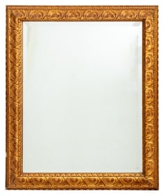 Baroque Style Carved Giltwood Beveled Mirror