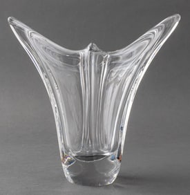 Daum Colorless Crystal Flower Vase
