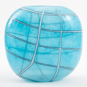 Studio Art Glass Abstract Geometric Vase