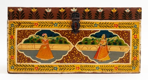 Indian Hand-Painted Wood Box