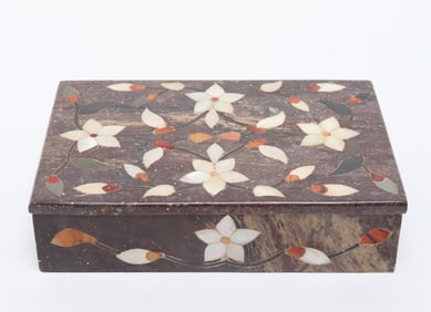 Pietra Dura Floral Motif Covered Box
