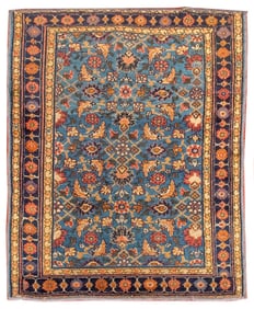 Turkish Floral Motif Rug, 4' 3" x 3' 3"