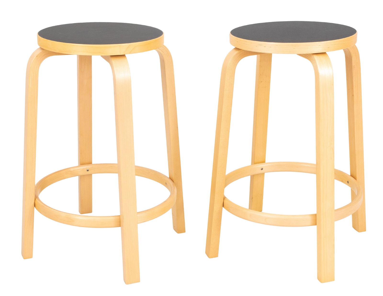 Alvar Aalto for Artek Birchwood Bar Stools, Pair (1 of 9)