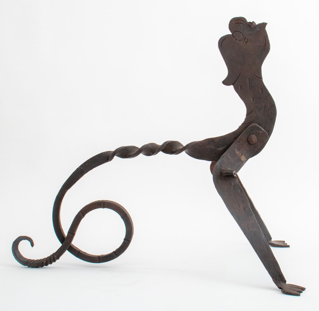Folk Art Wrought Iron Mer Creature Sculpture (1 of 7)