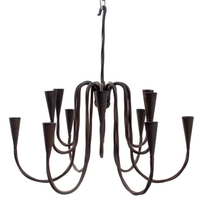 Jens Quistgaard Style Iron Candle Chandelier (1 of 6)