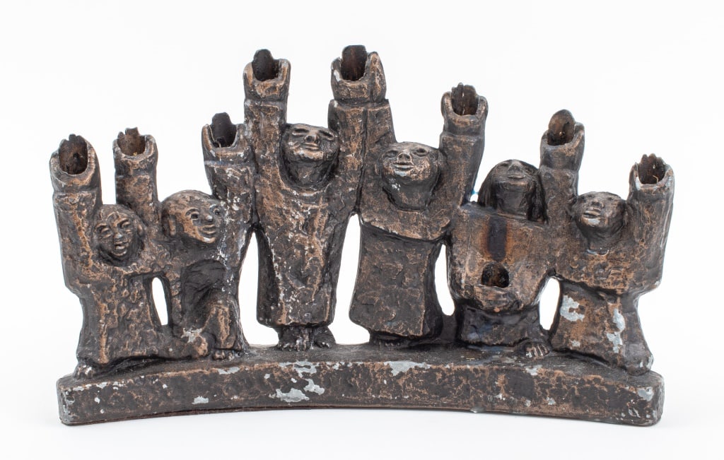 Ellen Lord Brutalist Figural Group Menorah (1 of 10)