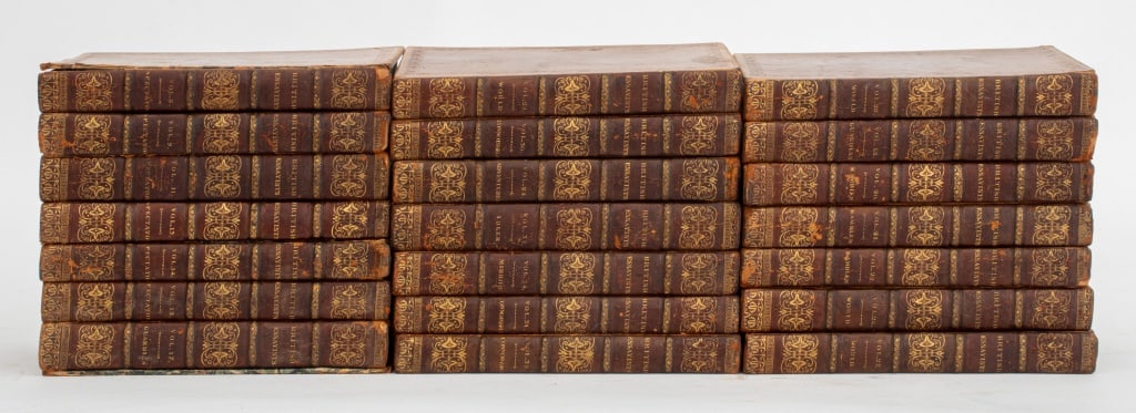 James Ferguson "The British Essayist", 21 Vols.: James Ferguson, "The British Essayists", London: Plummer and Brewis, 21 of 45 Volumes, 1819. 6.25" L x 4" W. Provenance: From a New York City collection. Keywords: Books, Bibliophile, Written word, Co