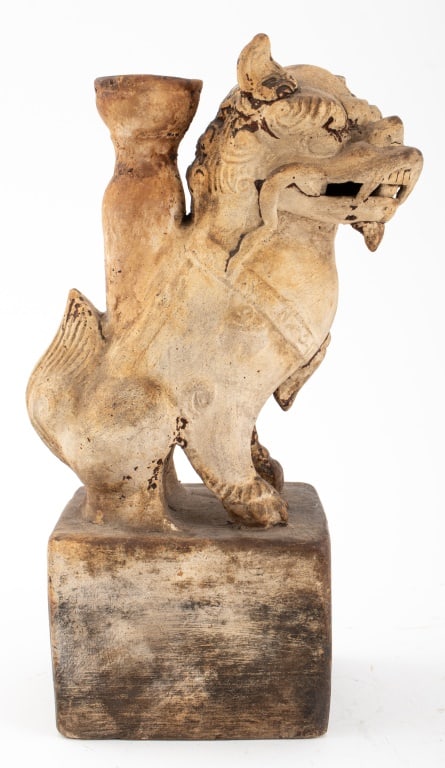 Chinese Terracotta Foo Dog Candlestick (1 of 10)