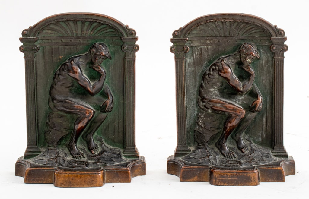 After Rodin "The Thinker" Bronze Bookends, Pair (1 of 6)