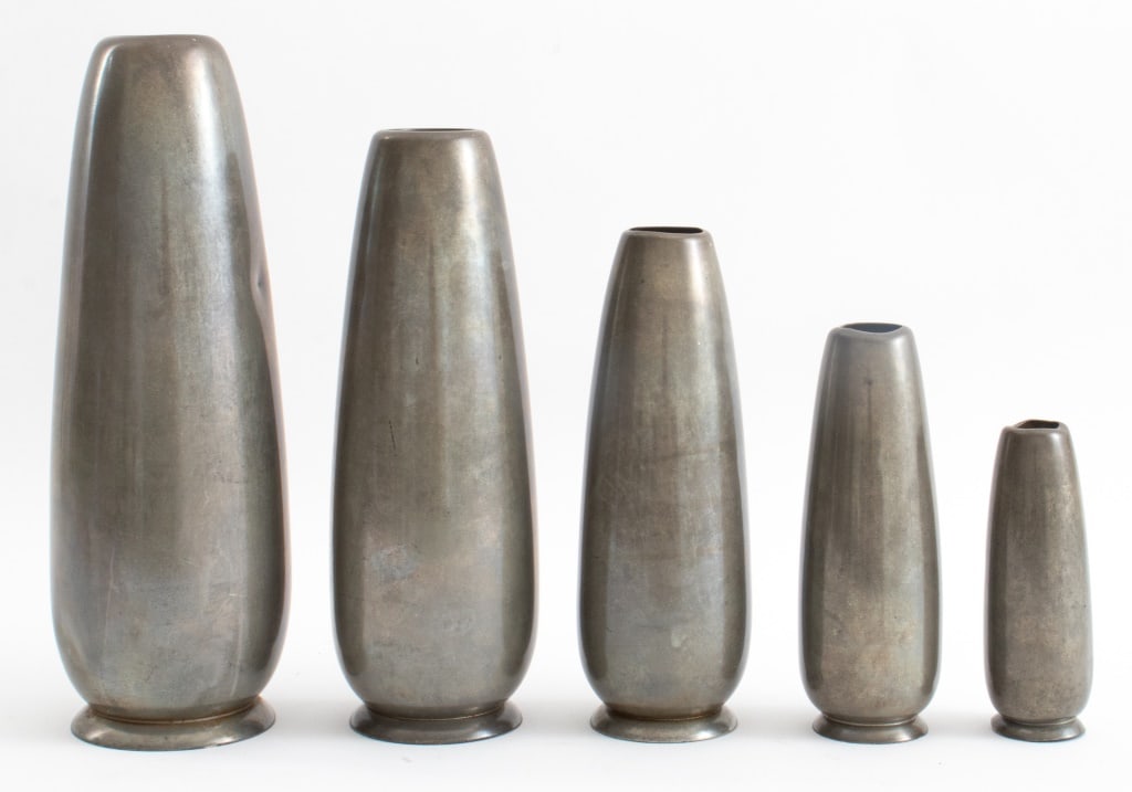 Royal Holland Modernist Pewter Vases, 5 (1 of 7)