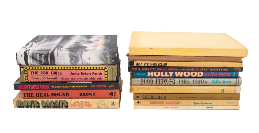Collection of Hollywood Actors and Film Books, 15: Collection of Fifteen Hollywood and Film Books, comprising: "Bogey: The Films of Humphrey Bogart", Mccarty, Clifford, "The Illustrated Encyclopedia of The World's Great Movie Stars and Their Films: Fr