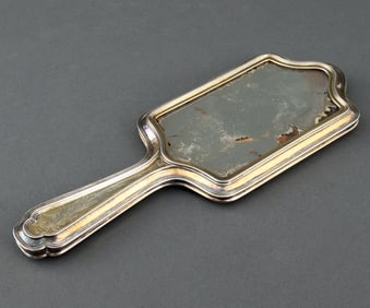 George V Sterling Chinoiserie Hand Mirror, 1919