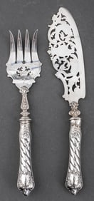 W. Basse German Silver Fish Servers, 2