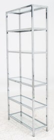 Milo Baughman Style Chrome Etagere