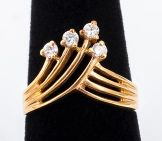 14K Yellow Gold Diamond Ring