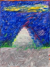 Elfi Schuselka Pyramid Landscape Acrylic on Paper