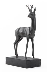 Grand Tour Style Stag Patinated Bronze Sculpture