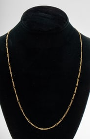 18K Yellow Gold Figaro Chain Necklace