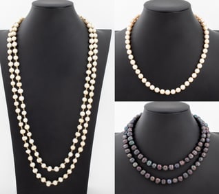 Cultured Pearl Necklace Set, 3