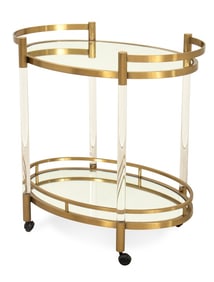 Mitchell Gold Bob Williams Brass 2-Tier Bar Cart