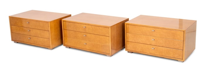George Nelson Style Birds Eye Maple Nightstands, 3
