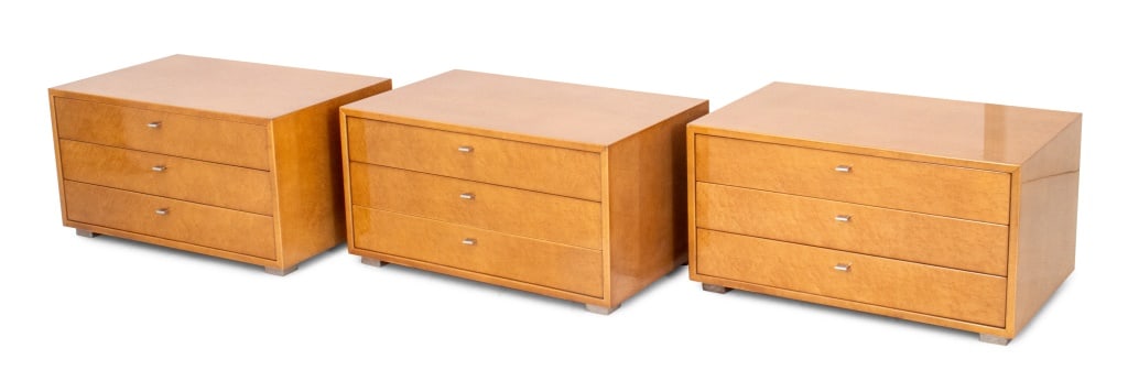 George Nelson Style Birds Eye Maple Nightstands, 3 (1 of 6)