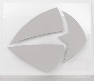 Harold Sclar Modern Abstract Chrome Wall Sculpture