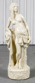 Art Nouveau Style Semi-Nude Maiden Sculpture