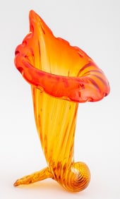 Amberina Glass Trumpet Vase, circa 1900
