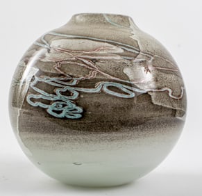 Robert DuGrenier "Woven Vessel" Art Glass Vase